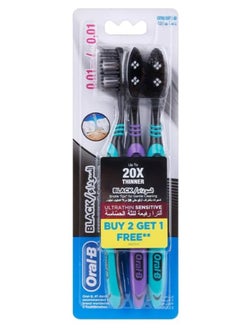 Buy Oral-B Ultrathin Sensitive Black Manual Toothbrush, 2+1 in Egypt