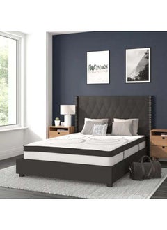 Buy Supreme Comfort: Swedish Wood King Bed - Deluxe Grey Harmony (160x200x140) by Alhome in Saudi Arabia