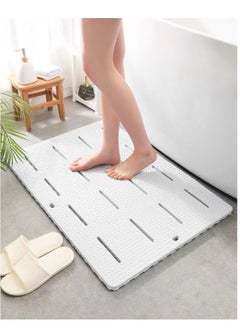 Buy 1-Piece Bathroom Non-Slip Mat Shower Mat PE White 60x45 Centimeter in UAE