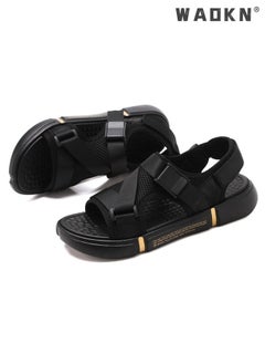 Buy Men's Casual Open Toe Water Sandal Breathable Non-Slip Beach Sandals Sneakers Pool Slide Adjustable Flat Shoes With Back-Strap in UAE