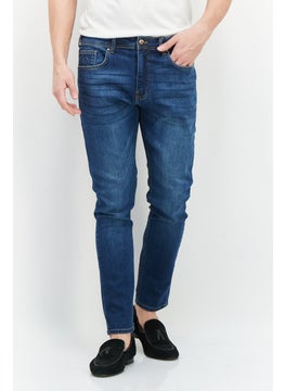 اشتري Men Tapered Fit Washed Stretchable Jeans, Blue في الامارات