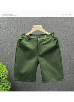 Buy High-Quality Washed Cotton Mens White Summer Shorts Green [Washed Cotton]] in Saudi Arabia