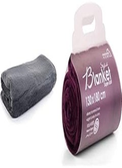 اشتري Mintra Microfiber Blanket, Super Soft, 100% Polyester (180 x 220 cm) - Black + Mintra Microfiber Blanket, Super Soft, 100% Polyester (130 x 180 cm) - Purple في مصر