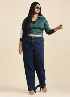 اشتري Plus High Rise Stretchable Jeans with Tie Detail في السعودية