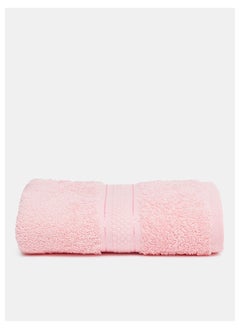 Buy PEARL Plain Terry Cotton Fancy Border Hand Towel  PINK 50X90 centimeter in UAE