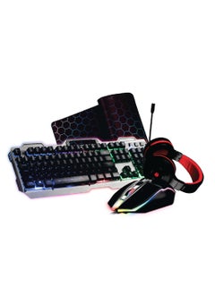 Buy RAIDER Four in One Gaming Combo  Manipulator Keyboard, Dual-hole Headset, Gaming Mouse And Pad in Saudi Arabia