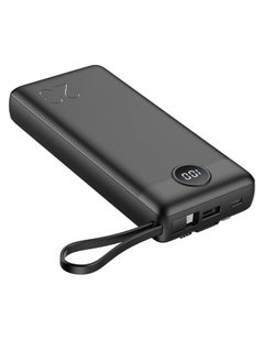 Buy Portable Power Bank 20000mAh built-in cables, QI Fast Charge Slim Power Bank 20000mAh, Digital Display Power Bank 20000mAh for Iphone,Samsung in UAE