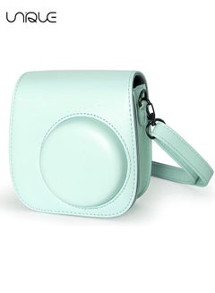Buy Camera Case Compatible with Instax Mini 12, Protective Case PU Leather Bag with Pocket and Adjustable Shoulder Strap (Mint Green) in UAE