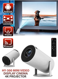 اشتري 120ANSI Lumens HD Smart Projector Android 11 Portable Mini Cinema 130 Inches Screen Display Lamp 4K Home Movie Theater Gaming Video Presentations 180 Degree Rotating Screen Mobile Phone Projection في الامارات