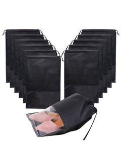 Buy 12-Pieces Portable Travel Shoe Bags Storage Organizer Bag 44x32centimeter in Saudi Arabia