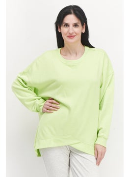 Buy Women Plus Size Long Sleeves Walking Sweatshirt, Green in UAE