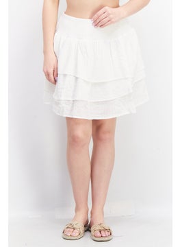 اشتري Women Textured Mini Skirt, White في الامارات