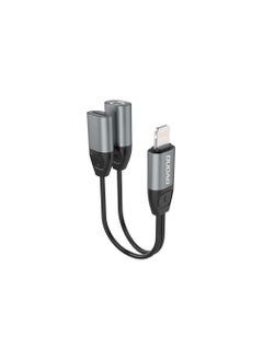 Buy Dudao Adapter 2-In-1 Lightning Earphone And Charger Connector 120mm (L17i) in UAE