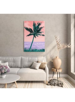 Buy Colorful retro landscape vaporwave style Printed Canvas wall art 60x40 in Egypt