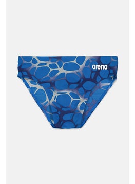 Buy Men Brand Logo Drawstring Swim Trunks, Blue in Saudi Arabia