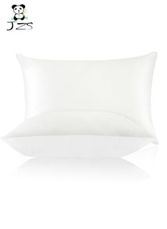 Buy Pure Silk And Cotton Pillow Case With Hidden Zipper, White in Saudi Arabia