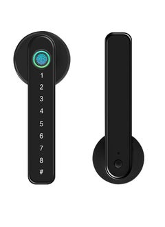 Buy Fingerprint Door Lock keyless Entry Door Lock with USB Charging and keypad biometric Door Lock Smart Door Handle Lock Suitable for bedrooms Offices and Other Private Spaces(Black) in Saudi Arabia