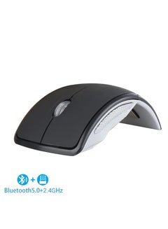 اشتري 2.4G Dual Mode Wireless Optical Mouse with BT 5.0, Foldable Design,– USB Cordless Arc Mice for Enhanced Computer Navigation في الامارات