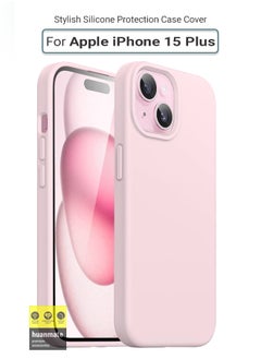 Buy Stylish Silicone Case Cover For Apple iPhone 15 Plus Pink in Saudi Arabia