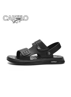 Buy New CARTELO Genuine Leather Open Toe Sandals Top Layer Leather Summer Slippers in Saudi Arabia