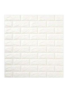 اشتري 10-Piece 3D Foam Bricks Wallpaper Set White 77*70cm في الامارات