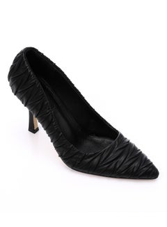 اشتري Textured Slip On High Heels Pumps - Black في مصر