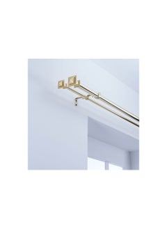 Buy Glade 32/28 Mm 19/16mm Double Curtain Rod Extendable 112x274cm Gold in UAE