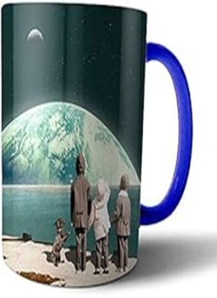 Buy Printed Multicolor Mug - Blue Handle, 24092021.0101 in Egypt