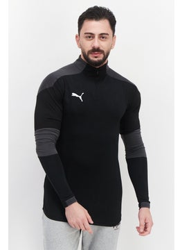 Buy Men Sportswear Fit Long Sleeve Training Sweatshirt, Black in UAE