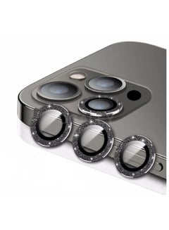 اشتري Camera Lens Protector  Protection Camera Cover Tempered Glass Screen Protector Diamond Metal Individual Ring For 13Pro 13 ProMax 2021 Black في الامارات