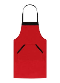 Buy Solid Pattern Anti-Fouling Kitchen Apron Red/Black 71 x 59centimeter in Saudi Arabia