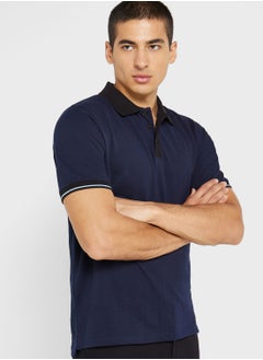 Buy Contrast Collar Pique Polo Shirt in UAE