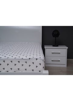 Buy Monochrome Butterfly Fitted Sheet White/Grey 160x200+33 cm in UAE