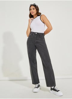 Buy High Rise Mom Fit Ankle Length Jeans in Saudi Arabia