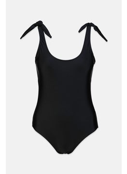 اشتري Women 1,Pc Solid Bodysuit Swimwear, Black في السعودية