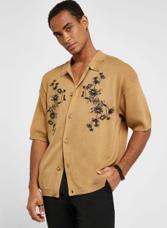 Buy Embroidered Relaxed Fit Shirt in Saudi Arabia
