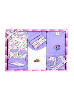 Buy Cotton New Born Baby Gift Sets Purple Pack Of 13 Pcs in Saudi Arabia