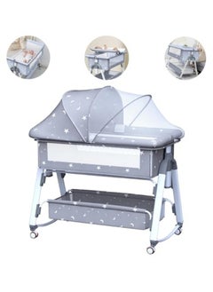 Buy Baby Bassinet Bedside Sleeper with Rocking Bedside Bassinet for Baby 3 in 1 Bedside Crib with Adjustable 5 Height Portable Bassinet in UAE