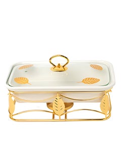 Buy Ceramic Serving Plate With Golden Stand in Saudi Arabia