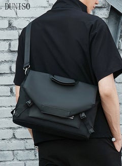 اشتري Messenger Bag for Men Water Resistant Laptop Bag Casual Satchel Bags for Men Large School Computer Bag Office Work Briefcase Fashion Crossbody Shoulder Handbag, Black في الامارات