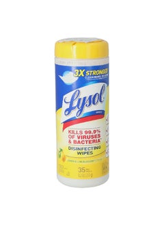 Buy 35-Piece Lemon and Lime Blossom Scent Multi-Surface Disinfectant Wipes Set 8.50 x 3.19 x 3.19 Inch 1920081145 in Saudi Arabia