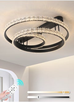 اشتري Modern LED Ceiling Light Fixture ,Semi-Flush Mount Ceiling Light with Remote Control ,Dimming Colors, Dimmable LED Ceiling Lamp for Bedroom, Living & Dining Room Lighting في الامارات