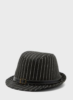 Buy Stripe Weave Detail Fedora Hat in UAE