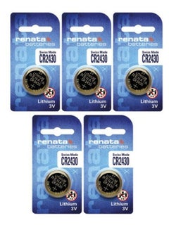 Buy 5-Pieces Renata CR2430 Swiss Made Lithium 3V Batteries in UAE