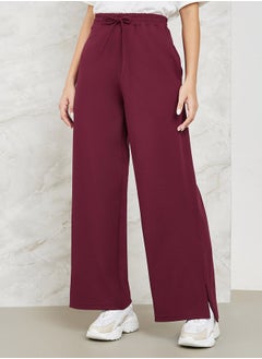 Buy Wide Leg Jogger with Side Slit in Saudi Arabia