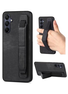 Buy Samsung Galaxy A15 4g/5g Case with Adjustable Wristband Strap Kickstand,handstrap Grip Loop Strap Leather Cover Protective Cell Phone Accessory for for Samsung Galaxy A15 5G, Black in Saudi Arabia