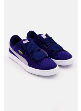 Buy Women Basket Heart Denim Lace Up Shoes, Twilight Blue in Saudi Arabia