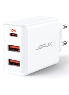 Buy JSAUX 32W Charger USB C PD 3.0 [3 Ports 20W + 12W],  USB-C Fast Charger Compatible with iPhone 15/14/13/12 Pro Max, Samsung Galaxy S23/S22/S21/A73/A53/A33, Pixel 7 Pro/6/6a/6 Pro, iPad Pro/Air in Egypt