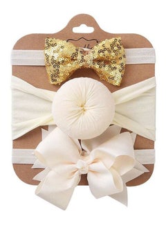 اشتري The Girl Cap Elastic Baby Headband Stretchable Nylon Assorted Hairbands Hair Accessories for Baby - Gold في الامارات