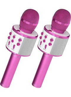 اشتري 2-Pack Wireless Bluetooth Karaoke Microphones - Portable Handheld Mic with Speaker for All Ages (Purple) في الامارات